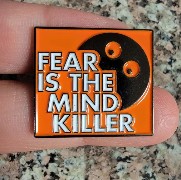 *Mix &Match 2 for $13* "Fear is the Mind Killer" Frank Herbert Quote Enamel Pin - Picture 1 of 3